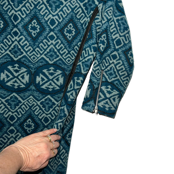 Rebecca Taylor Blue Geo Tribal Aztec Knit Wool Blend Dress SZ 2 - Picture 6 of 11